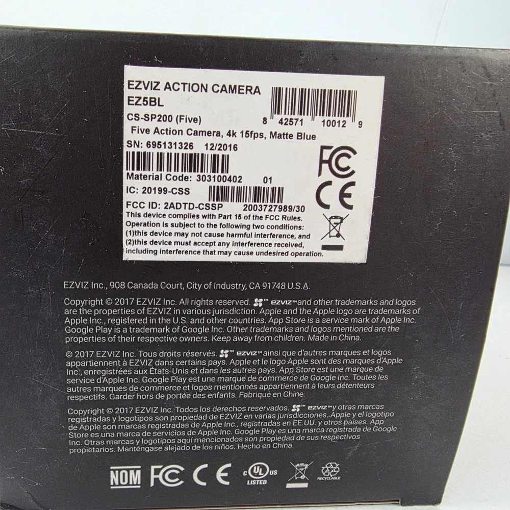4K Action Camera Matte Blue CS SP200 EZ5BL 16MP Wi-Fi Bluetooth New‎